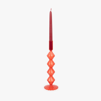 Castiçal vidro vermelho COZY