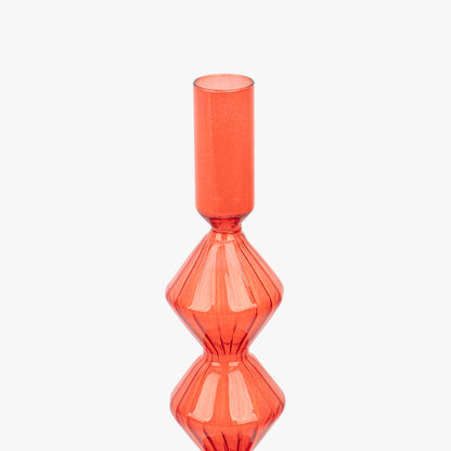 Castiçal vidro vermelho COZY