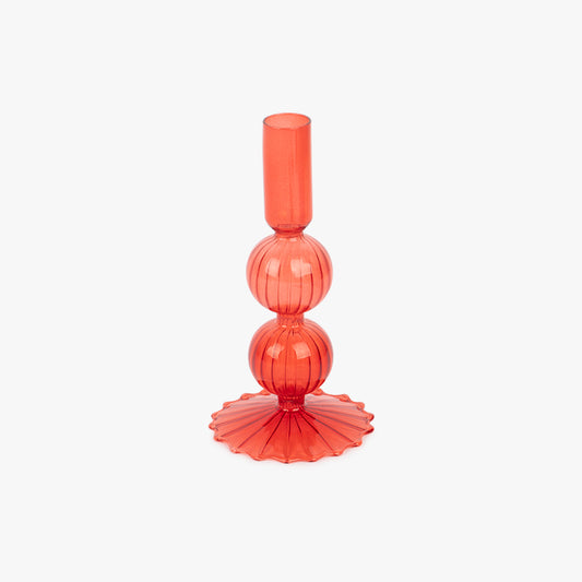 Castiçal vidro vermelho COZY
