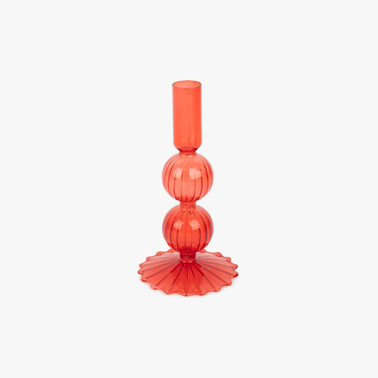 Red Glass Candleholder 18 cm COZY