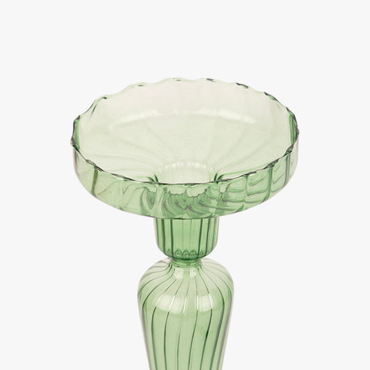 Green Glass Candleholder 28 cm COZY