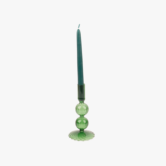 Green Glass Candleholder 18 cm COZY