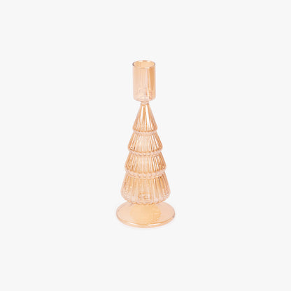 Bougeoir en Verre Pin Doré 20 cm NEW BRIGHT
