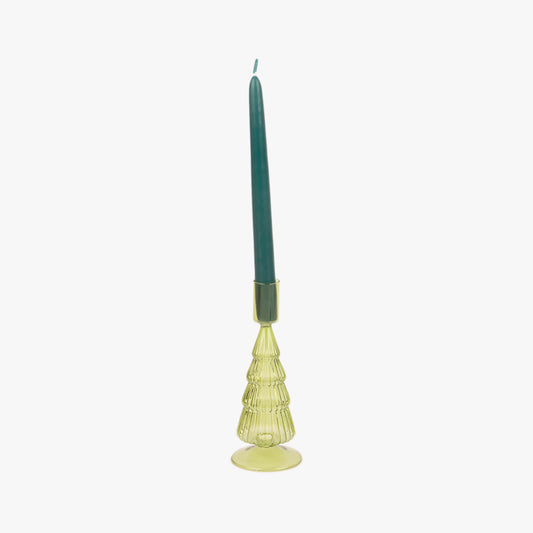 Bougeoir en Verre Pin Vert 20 cm COZY