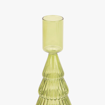 Bougeoir en Verre Pin Vert 20 cm COZY
