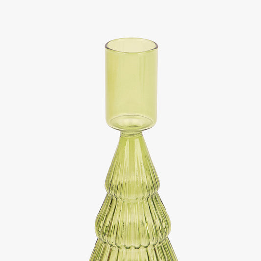 Bougeoir en Verre Pin Vert 20 cm COZY