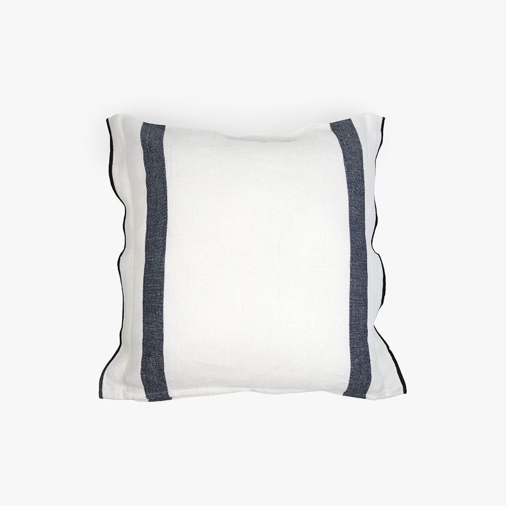 Capa de Almofada com Riscas Preto e Branco SOFT