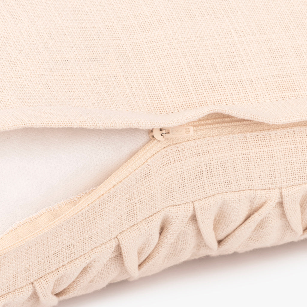 Housse de coussin plis beige 30x50 cm GROU