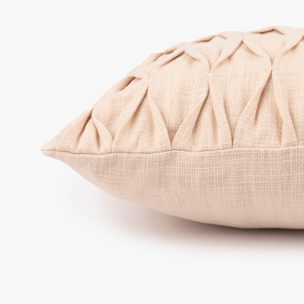 Housse de coussin plis beige 30x50 cm GROU