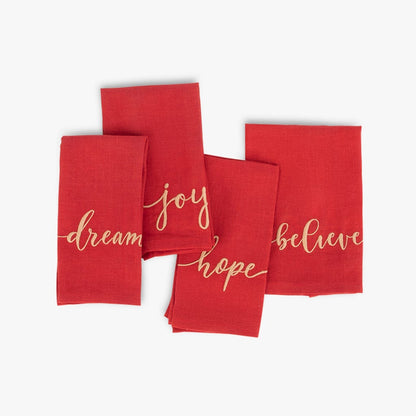 Conjunto de 4 guardanapos Linho Vermelho CRAFT