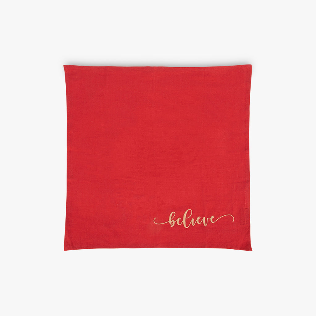 Conjunto de 4 guardanapos Linho Vermelho CRAFT