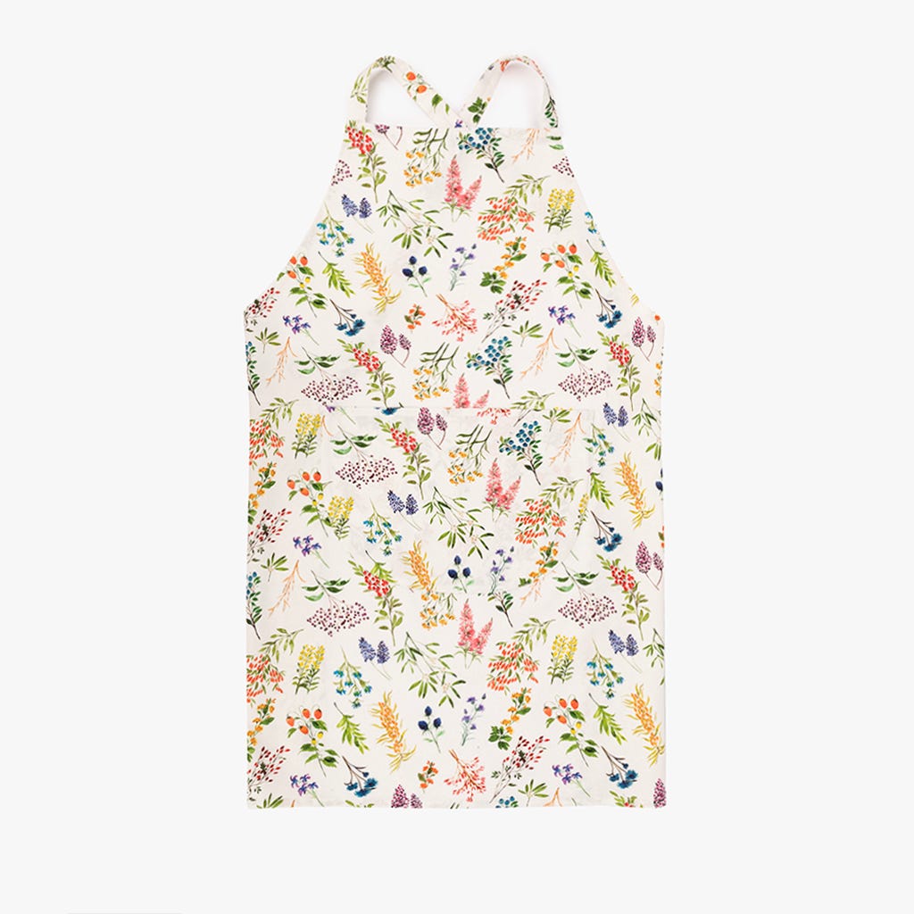 Avental Algodão Flores com Bolso GARDEN MEMORIES