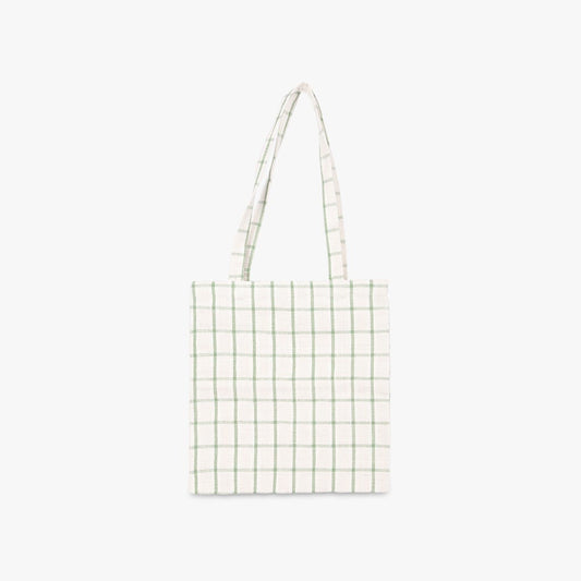 Saco de Algodão Xadrez Verde e Branco 35x38 RIA