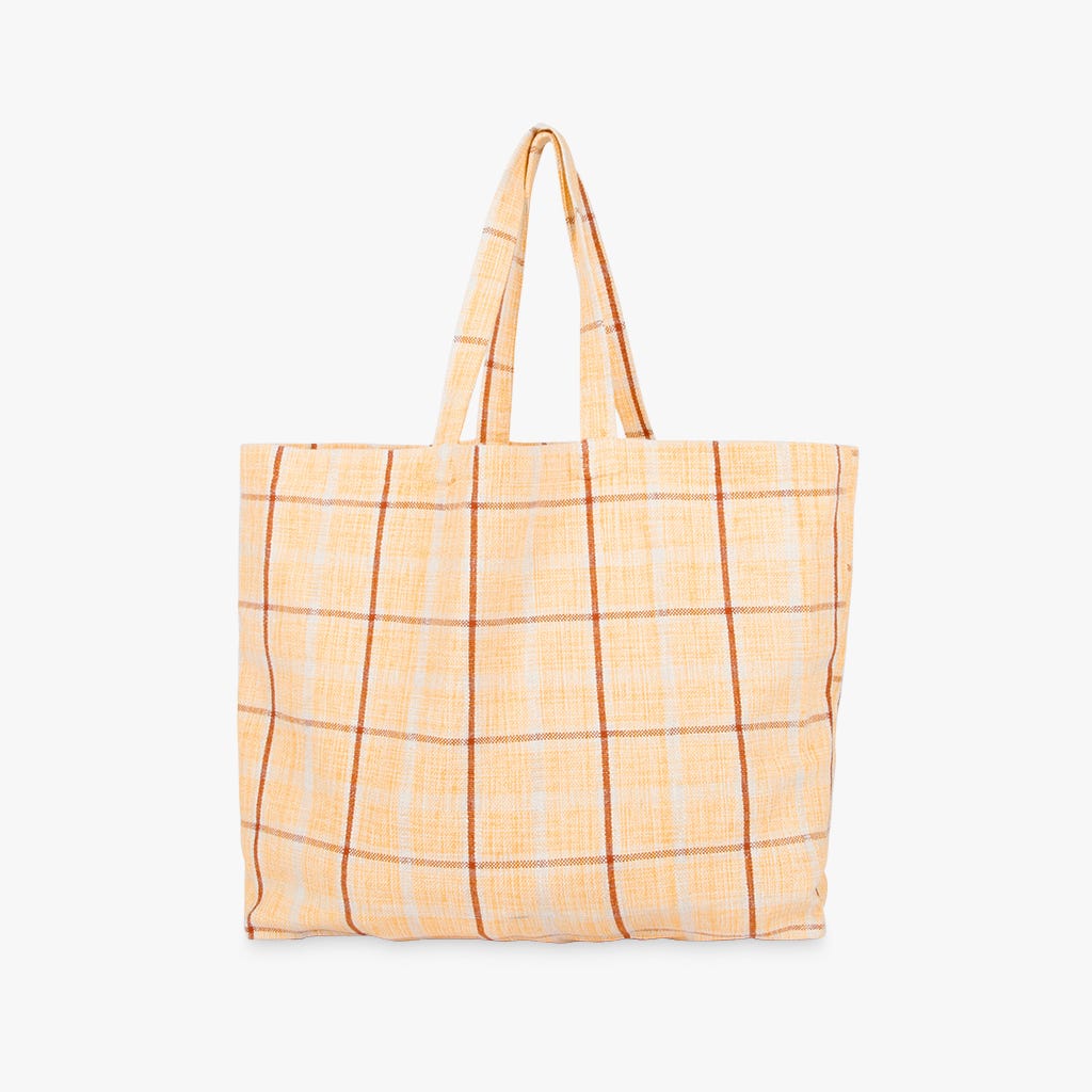 Saco de Algodão Xadrez Amarelo 43x50+13 RIA
