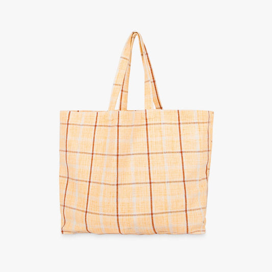 Saco de Algodão Xadrez Amarelo 43x50+13 RIA