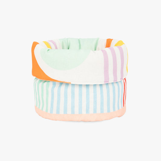 Bread basket cotton shapes/stripes VEGGIES PARADE