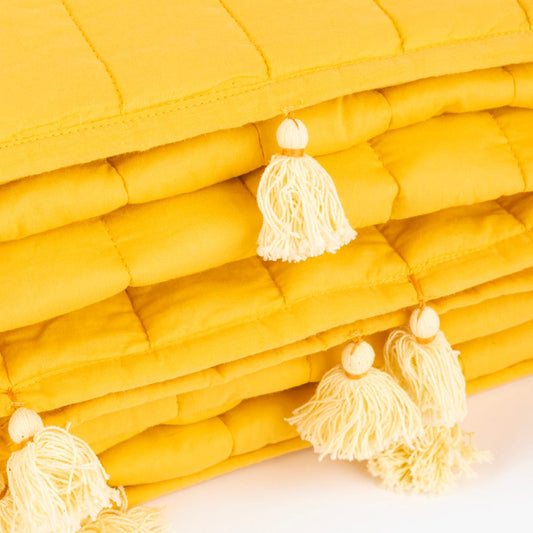 Edredão de algodão amarelo (180x250cm) DOG'S PARTY