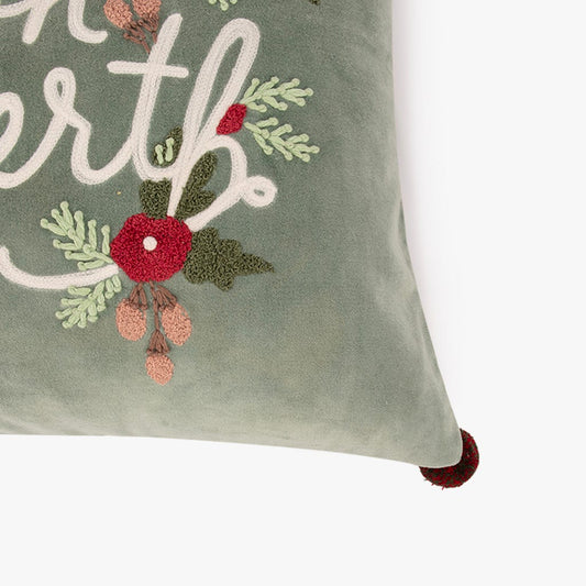 Funda de cojín verde peace on earth 45x45cm COZY