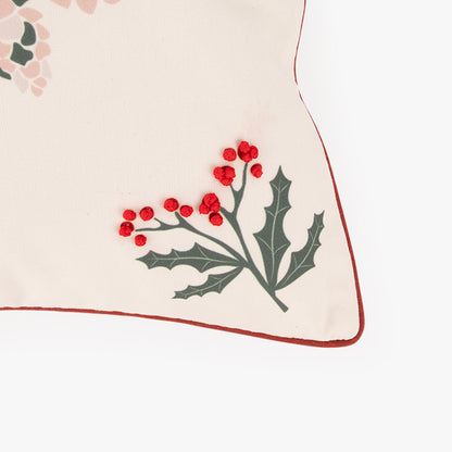 Housse de coussin blanche winter birds 45x45cm COZY