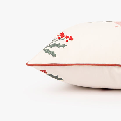 Housse de coussin blanche winter birds 45x45cm COZY