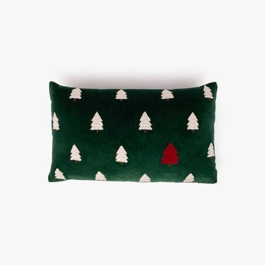 Capa de Almofada de Veludo com Pinheiro Verde COZY