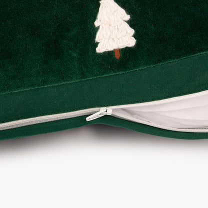 Capa de Almofada de Veludo com Pinheiro Verde COZY