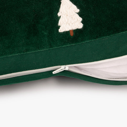 Capa de Almofada de Veludo com Pinheiro Verde COZY