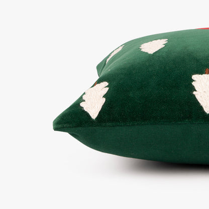 Capa de Almofada de Veludo com Pinheiro Verde COZY