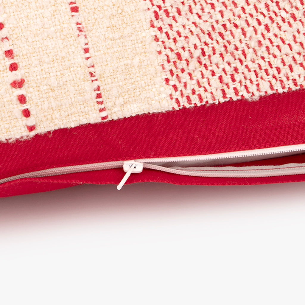 Housse de coussin à rayures rouges 45x45cm COZY