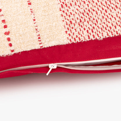 Housse de coussin à rayures rouges 45x45cm COZY
