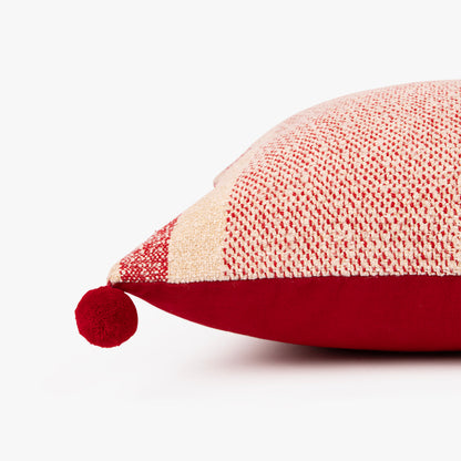 Housse de coussin à rayures rouges 45x45cm COZY