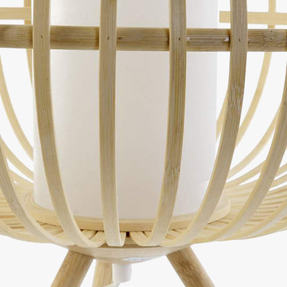 Candeeiro de Mesa Bambu e Tecido ICONIC