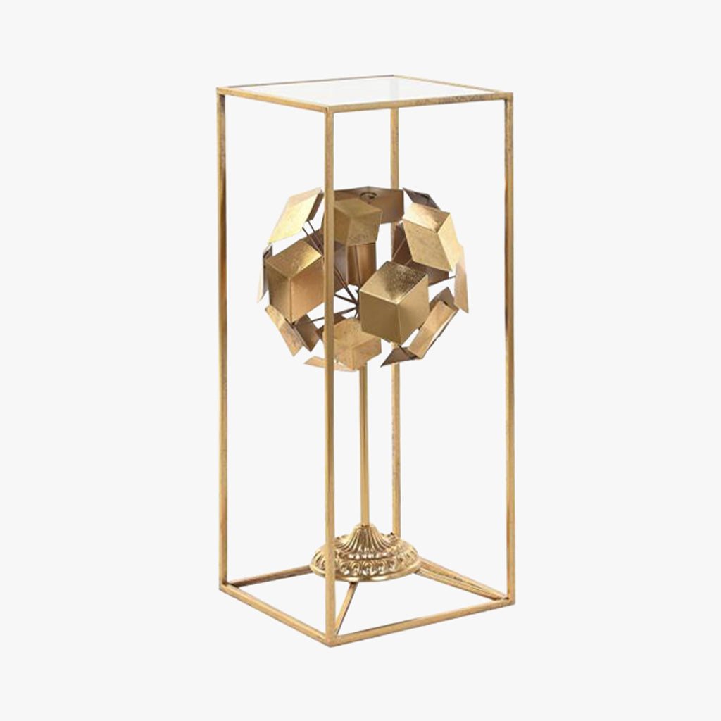 Candeeiro de Mesa Geométrico Dourado LUXE