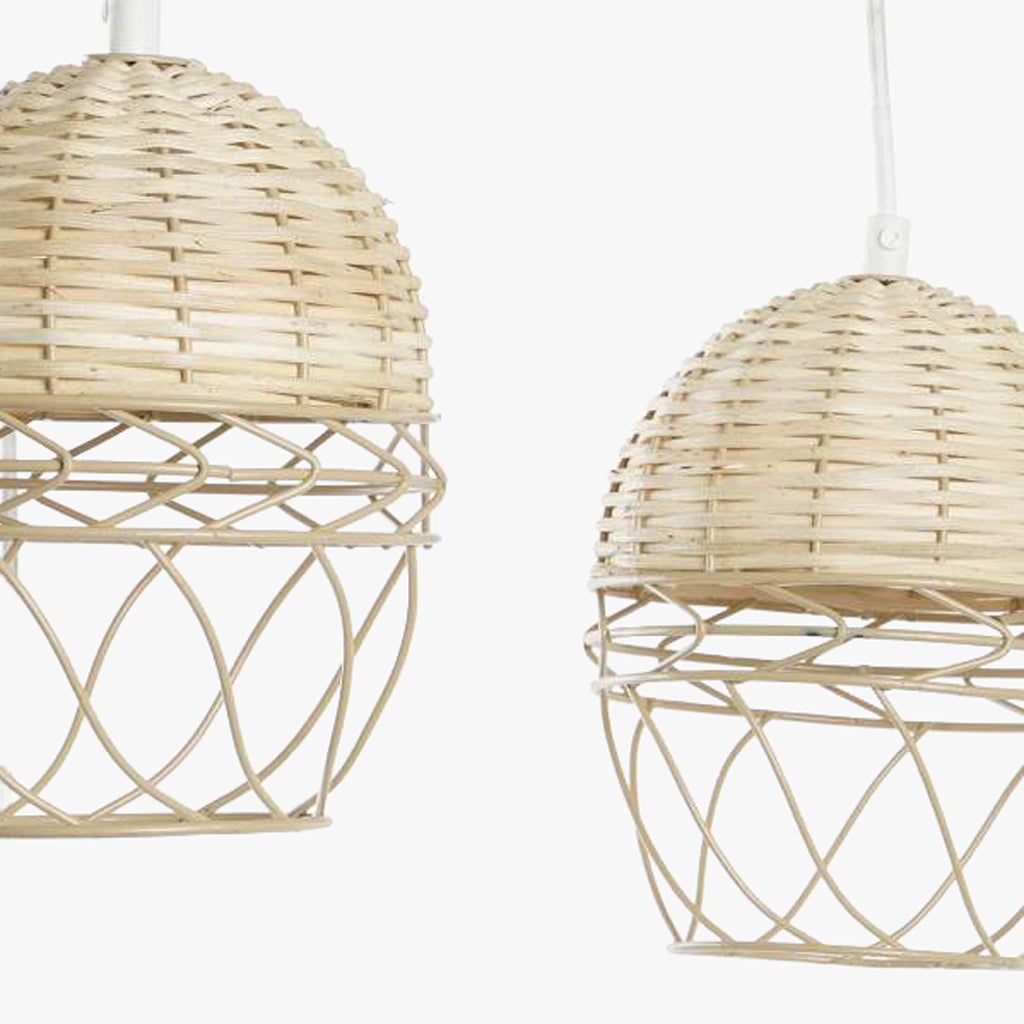 Suspensão de Tecto Metal e Rattan ICONIC