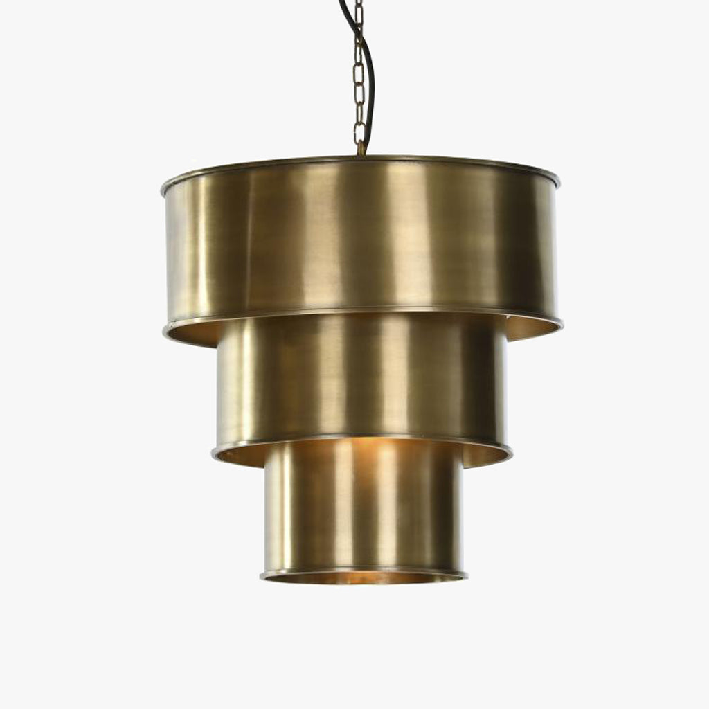 Candeeiro de Teto Triplo Dourado LUXE