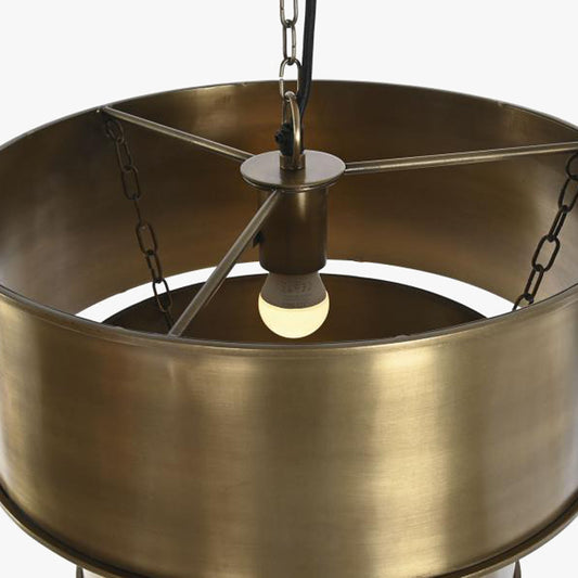 Candeeiro de Teto Triplo Dourado LUXE