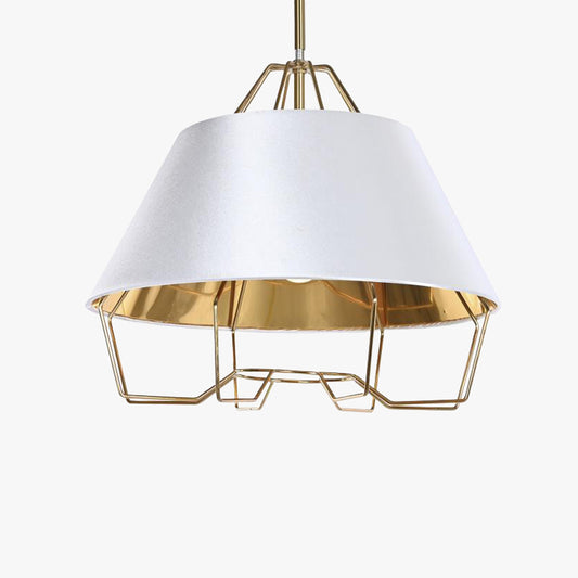 Candeeiro de Teto Metal Branco e Dourado LUXE