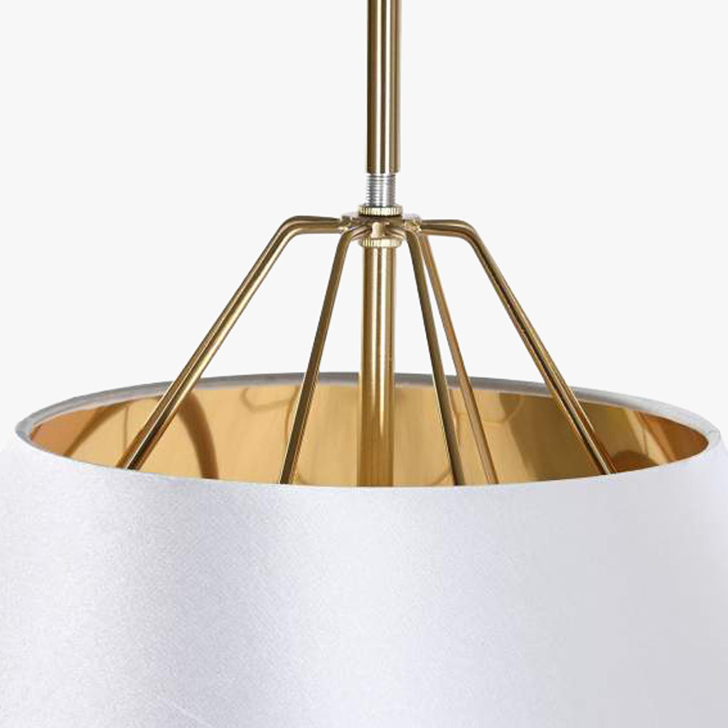 Candeeiro de Teto Metal Branco e Dourado LUXE