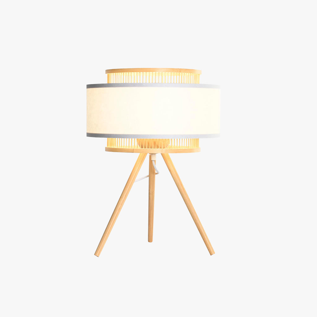 Candeeiro de Mesa Bambu e Tecido 48 cm ICONIC