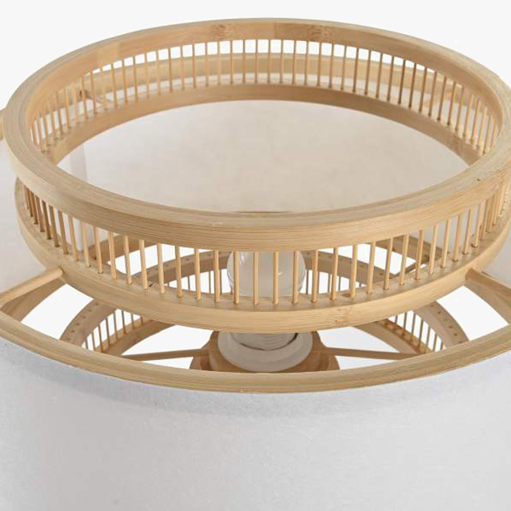 Candeeiro de Mesa Bambu e Tecido 48 cm ICONIC