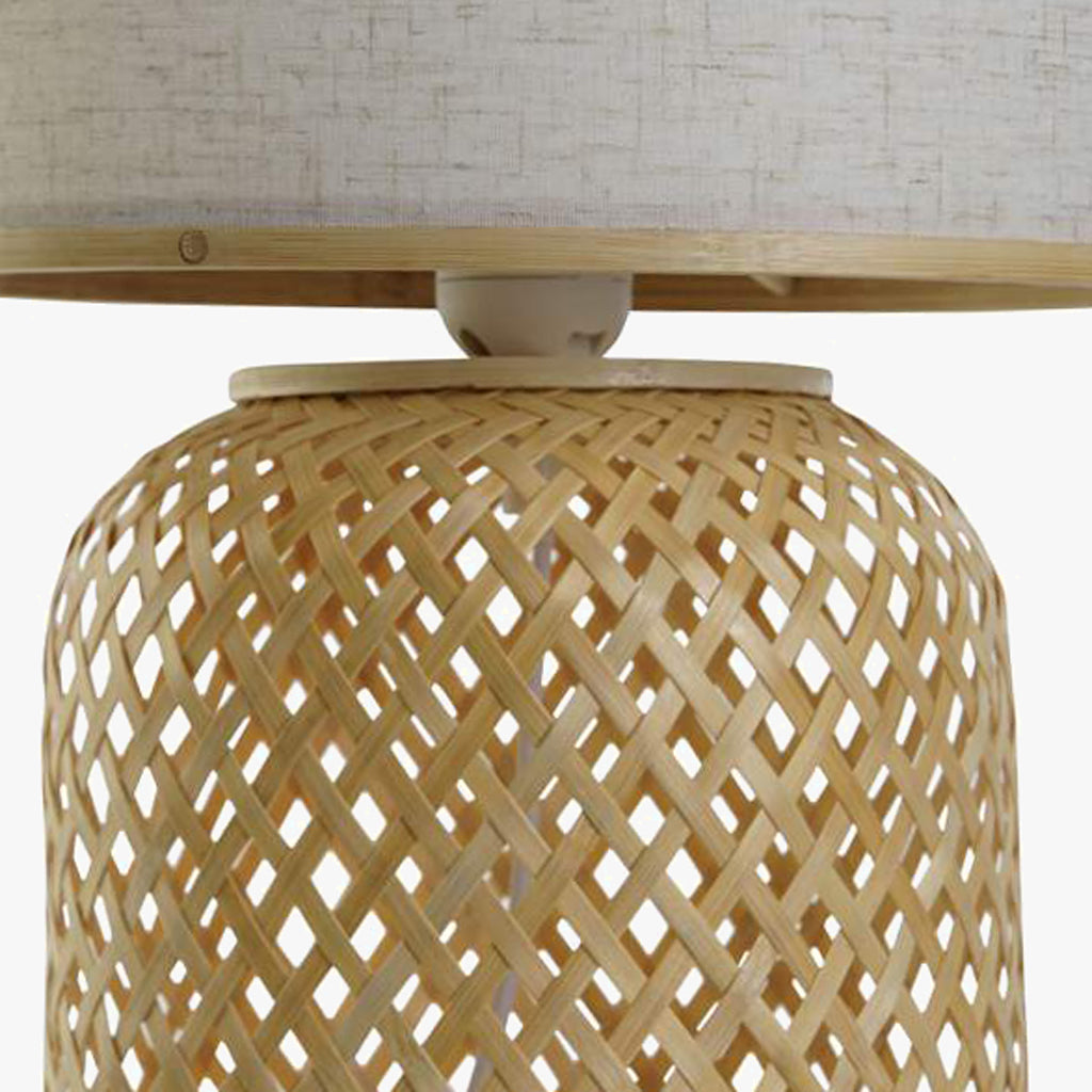 Bamboo Table Lamp 39 cm Straw