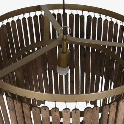 Candeeiro de Teto Ripas Madeira LUXE