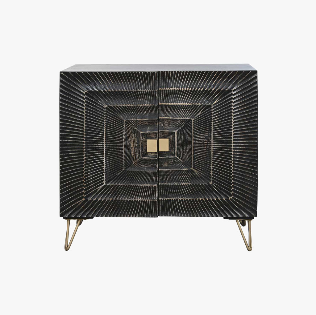 Aparador de Metal e Madeira com Duas Portas TORA