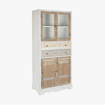 Louceiro com Quatro Portas e Duas Gavetas Branco com Madeira ZENA