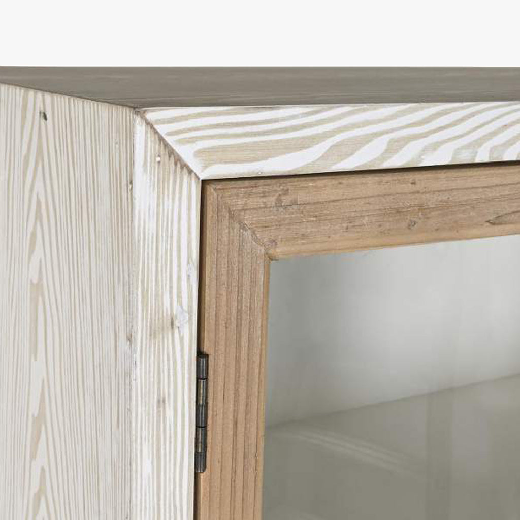 Louceiro com Quatro Portas e Duas Gavetas Branco com Madeira ZENA