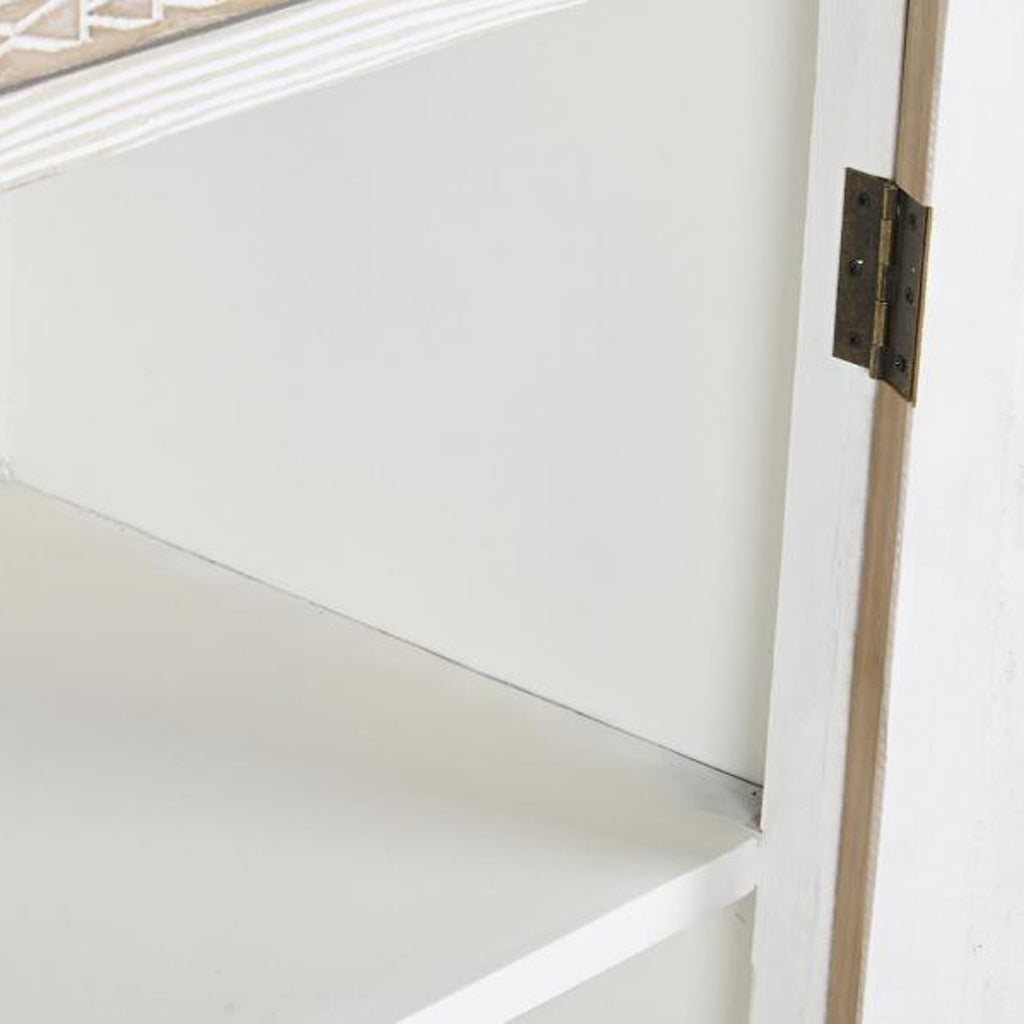 Louceiro com Quatro Portas e Duas Gavetas Branco com Madeira ZENA