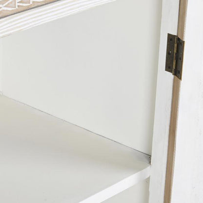 Louceiro com Quatro Portas e Duas Gavetas Branco com Madeira ZENA