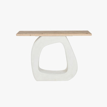 Consola Branca com Madeira 120x38 ZENA