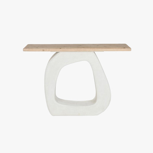 Consola Branca com Madeira 120x38 ZENA