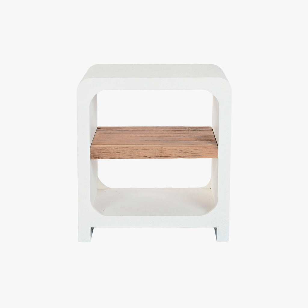 Mesa de cabeceira Branca com Madeira ZENA